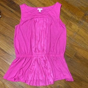 Lilly Pulitzer Peplum Top Bright Pink Small